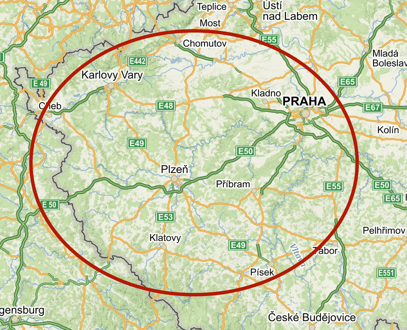 Region působení Kamnářství Kožíšek